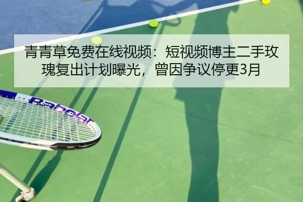 青青草免费在线视频：短视频博主二手玫瑰复出计划曝光，曾因争议停更3月